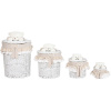Craftenwood Kôš na špinavé prádlo Home ESPRIT Biela Béžová prútený Shabby Chic 45 x 45 x 68 cm 4 ks