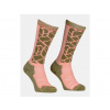 ORTOVOX Dámske ponožky SKI TOUR COMPRESSION LONG SOCKS bloom - zelené/ružové Veľkosť: 35-38