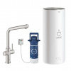 Grohe Red Drezová batéria Duo s ohrevom vody a filtráciou, zásobník L, supersteel 30325DC1-GR