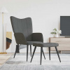 zahrada-XL Relaxačné kreslo s podnožkou, tmavosivé, látka 327953