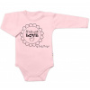 Body dlhý rukáv Baby Nellys, Made with love, ružové 74 (6-9m)
