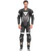 DAINESE LAGUNA SECA 6 PERF 1PC LEATHER SUIT # BLACK/WHITE/ANTHRACITE - 54