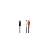 DIN Audio Kabel | DIN 5pinová Zástrčka | 2x RCA Zásuvka | Poniklované | 0.20 m | Kulatý | PVC | Černá | Label
