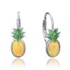 MINET Detské strieborné náušnice ananásy so žltým opálom
