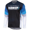 YOKO Motokrosový dres TWO, čierno/bielo/modrý, veľ. L