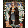 ZUTY Maľovanie podľa čísel - HERMIONA A KRIVOLAB MEDZI KVETINAMI (HARRY POTTER) Rámovanie: bez rámu a bez vypnutia plátna, Rozmer: 40x50 cm