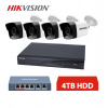 HIKVISION IP 4 KAMEROVÝ SET 4MPX BULLET 4TB