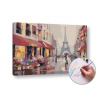 Maľovanie podľa čísel DÁŽĎ V PARÍŽI – nízka náročnosť 60x40 cm - na ráme (Sada na maľovanie podľa čísel ARTMIE)