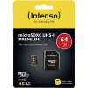 Intenso Premium pamäťová karta micro SDXC 64 GB Class 10, UHS-I vr. SD adaptéru; 3423490