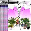 Stojacia lampa Heckermann 100 W GROW na pestovanie rastlín (4x PANELOVÁ LAMPA PRE RAST RASTLÍN PLNOSPEKTRÁLNY ČASOVAČ USB 36W 80 LED)