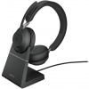 Jabra Evolve2 65, MS Stereo Slúchadlá s mikrofónom Bezdrôtový Pres hlavu Kancelária / call centrum USB Typ-C Bluetooth Čierna (26599-999-889)