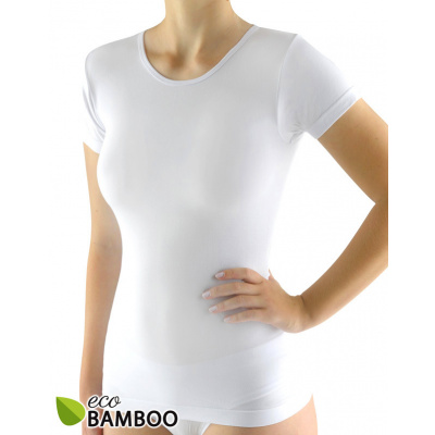 Dámské tričko Eco bamboo 08027P s krátkým rukávem bílé vel.L/XL- Gina
