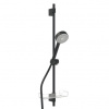 Hansa BasicJet sprchový set s tyčou 96 cm, čierna rohož 4467013333