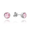 MINET JMAN0301PE00 - MINET Stříbrné náušnice PECKY s růžovými zirkony