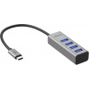 USB Hub AlzaPower AluCore USB-C (M) na 4× USB-A (F) vesmírne šedá (APW-HCA4A1Y)