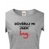 Dámské tričko Důvěřuj mi, jsem Ing., Barva Tmavý melír, Velikost XS Bezvatriko.cz 0167 -bilozluta je