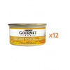 GOURMET Gold kúsky v omáčke s kuracím mäsom a pečeňou pre mačky 12x85 g
