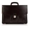 Kožená pánská taška/aktovka Paolo Peruzzi T-80 Shine tmavě hnedá