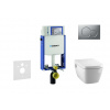 Geberit Kombifix Modul na závesné WC s tlačidlom Sigma01, matný chróm + Tece One - sprchovacia toaleta a doska, Rimless, SoftClose 110.302.00.5 NT3