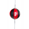 RING SPORT Reflexní boxovací míč z pravé kůže, červená / černá