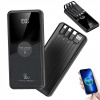 POWERBANKA 10000 MAH POWER BANK ČIERNA S VSTAVANÝMI KÁBLAMI USB C LIGHTNING