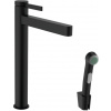 Hansgrohe Finoris - Páková umývadlová batéria 260 s ručnou sprchou Bidette a sprchovou hadicou 160 cm, čierna matná 76220670