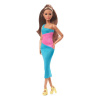 Mattel Barbie Signature Barbie Looks Doll Model #15 Brunette Ponytail, Turquoise/Pink Dress