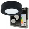 LED panel zapustený povrchovo montovaný 2v1 12W 1100lm CCT okrúhle čierne svietidlo Ecolight