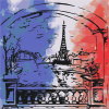 Vymalujsisam.sk Maľovanie podľa čísiel - Paríž vo farbách vlajky Veľkosť: 50x50cm, Rám: Bez rámu, iba zrolované plátno