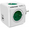 Cubenest Powercube Original USB PD 20W, A+C, 4× zásuvka, bílá/zelená, dětská pojistka, uzemnění, max. 16A/250V~3680W PC220GN