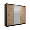 | Šatní skriňa MIRO 203x215 cm dub craft s zrkadlom čierna | MT0020