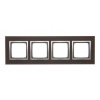 Kontakt Simon 4-rámček Simon54 NATURE wenge/striebro drevený DRN4/84