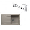 SET132 - Gránitový drez Blanco Sona 5 S tartufo + Kuchynská batéria Rosan King J385001 chróm