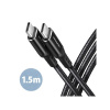 AXAGON BUCM-CM15AB, HQ kabel USB-C - USB-C, 1.5m, USB 2.0, PD 60W 3A, ALU, oplet, černý