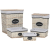 Craftenwood Kôš na špinavé prádlo Home ESPRIT Biela Gaštanová Čierna Sivá Prírodná prútený Shabby Chic 47 x 35 x