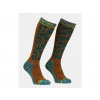 ORTOVOX Pánske ponožky SKI TOUR COMPRESSION LONG SOCKS dark pacific - modre/hnedé Veľkosť: 45-47