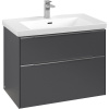 VILLEROY & BOCH Subway 3.0 závesná skrinka pod umývadlo, 2 zásuvky, s LED osvetlením, 772 x 478 x 429 mm, Graphite, C574L0VR