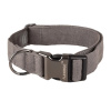 Flamingo Collar Oxana Grey - pevný nastaviteľný obojok pre psa, nylon, dvojbodová pracka, šedá - XXL