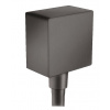 Hansgrohe FixFit prípojka hadice Square so spätným ventilom,kartáčovaný Čierny Chróm HG 26455340