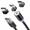 Kábel RETOO USB - USB typ C / microUSB / Lightning 1,2 m čierny