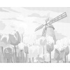 ZUTY Bodkovanie - KRÁSNE TULIPÁNY S VETERNÝM MLYNOM Rámovanie: bez rámu a bez vypnutia plátna, Rozmer: 80x100 cm