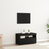 vidaXL TV skrinka s LED svetlom, čierna, dubová, 75x35x40 cm, kompozitné drevo 862557