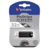 Verbatim USB flash disk, USB 3.0 (3.2 Gen 1), 32GB, PinStripe, Store N Go, čierny, 49317, USB A, s výsuvným konektorom