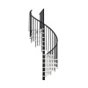 Minka STAIRS Kombinované točité schodisko Spiral Effect biela/čierna pr. 120 cm