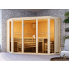 Fínska sauna KARIBU ALCINDA (2503) LG4210 - osikové drevo - nie - nie - 1 - fínske sauny domáce - elektrické kachle - 42mm - 3,6 kW alebo 9 kW - 3 - m - KARIBU HOLZTECHNIK - 68mm - celosklenené - dymo