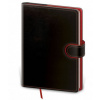 Zápisník Flip L linkovaný černo/červený