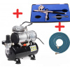 Airbrush set: Kompresor AS-186 a pištoľ BD-130 + hadica (Airbrush FENGDA BD-130 + Kompresor FENGDA AS-186 - Hadica 1,8m)