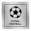 Nálepka futbal strieborná štruktúrovaná 8 x 8 cm