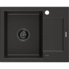 Mexen Enzo, granitový drez 576x465x174 mm, 1-komorový, čierna-zlatá metalíza s čiernym sifónom, 6506571005-75-B