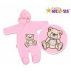 BABY NELLYS Kombinézka/overal Medvedík Teddy - ružová